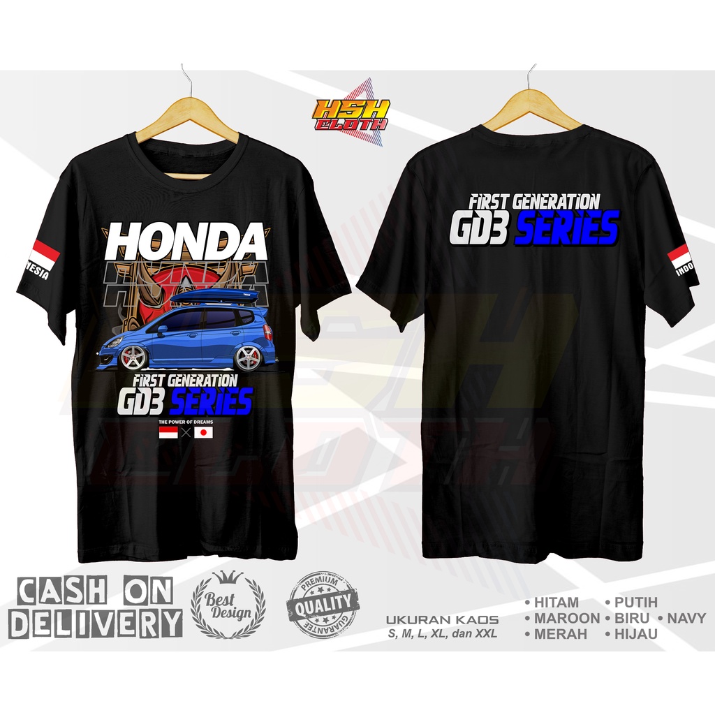 HONDA JAZZ GD3 FIRST GENERATION JAPANESE REAR SERIES เสื้อยืดยานยนต์ Distro สามารถปรับแต่งได้ - HSHc