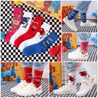 🧦พร้อมส่ง🧦5ลาย🌈ถุงเท้าข้อยาว เอลโม่และอันปันแมน ถุงเท้าผู้ใหญ่ ELMO&amp;ANPANMAN🔻อ่านใต้ภาพก่อนสั่ง❌ไม่มีเก็บปลายทาง