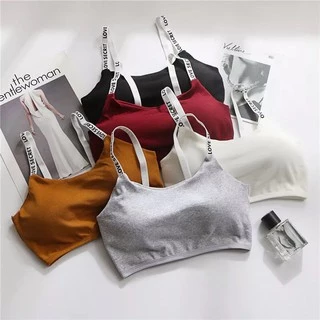 [ส่งจากไทย] 𝑩𝒓𝒂𝑩𝒓𝒂𝑩𝒓𝒂 #bra-020 บรา มี 5 สี สายตัวอักษร ตะขอหลัง3ระดับ มีฟองน้ำถอดได้