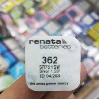 ถ่านกระดุม Renata 362, SR721SW 1.55V จำนวน 1ก้อน Silver Oxide Battery ของใหม่ ของแท้ Made in Switzerland