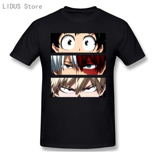 คอลูกเรือเสื้อยืดลําลอง ผ้าฝ้าย 100% แขนสั้น คอกลม พิมพ์ลายกราฟฟิค My Hero Academia แฟชั่น สําหรับผู้ชาย LHZYS-5XL