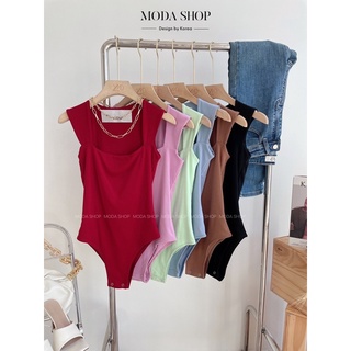 MODA SHOP - Bodysuit เสื้อบอดี้สูทผู้หญิงแขนเหลี่ยมเซ็กซี่