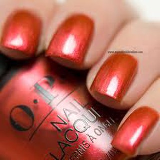 พร้อมส่ง OPI สี Now Museum Now You Dont (NLL21) สีแดงออกส้มสดใส มีชิมเมอร์ สวยยยย แอบเปลวิทเทอร์ แท้ 100%