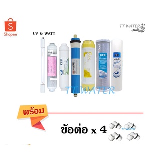 ชุดไส้ Uni Pure 7 ขั้นตอน รุ่น Ro 75,200 GPD + น้ำแร่ + uv (แถมฟรี ข้อต่อ 4 ตัว)