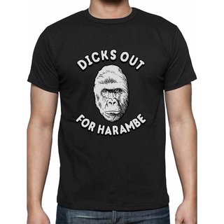 [S-5XL] เสื้อยืด พิมพ์ลาย Dicks Out Harambe - Haram-be Gorilla สไตล์คลาสสิก ไม่ซ้ําใคร สําหรับผู้ชาย 446077