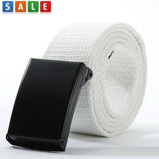 Fin 1 เข็มขัดผู้ชาย Mens Belt เข็มขัดผ้าแคนวาส 2199 (สีขาว) White