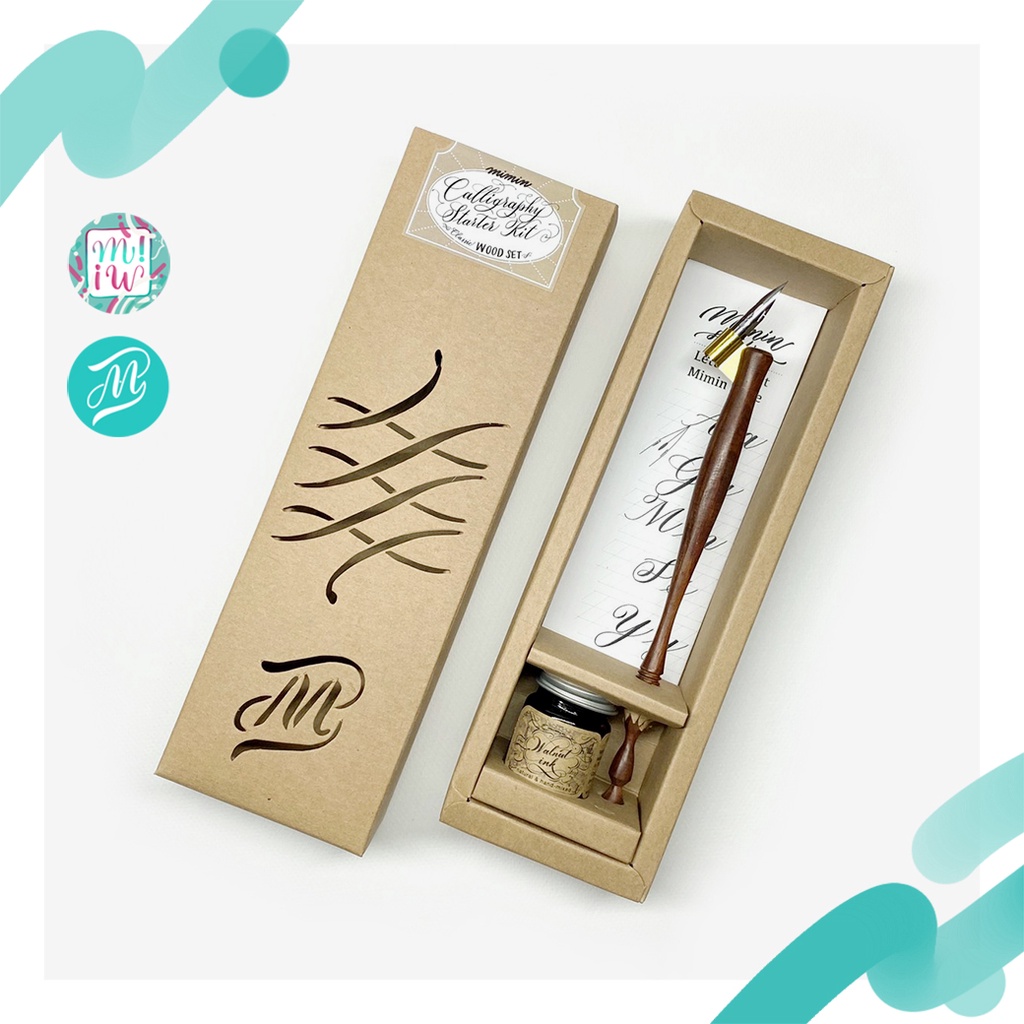 Calligraphy Starter kit - Basic Wood ชุดปากกาคอแร้ง เริ่มต้น เขียนอักษร Dip pen จาก Mimin Studio