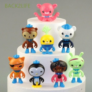 BACK2LIFE for Children Octonauts Cartoon Ocean Adventure Team Action Figure Figure Toys Peso Shellington Barnacles Tweak 8pcs/lot Model Toy