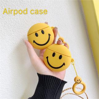 เคสหูฟังซิลิโคน ลายการ์ตูนหน้ายิ้มน่ารัก สําหรับ AirPods 1 2 Pro