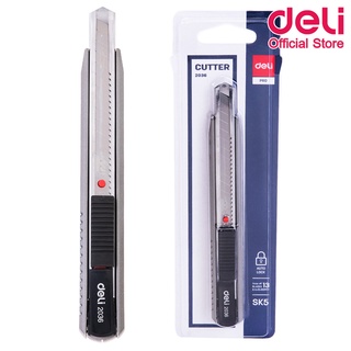 Deli 2036 Cutter คัตเตอร์ขนาดเล็ก คัตเตอร์เหล็ก (แพ็คกล่อง 12 ชิ้น) อุปกรณ์สำนักงาน อุปกรณ์ตัด คัตเตอร์อะเนกประสงค์ คัตเตอร์