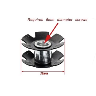 สตานัทสำหรับตอกยึดซางโช๊ค พร้อมสกรู M6 x 40 mm. MTB Star Nut 1-1/8" With screw (2ชุด)
