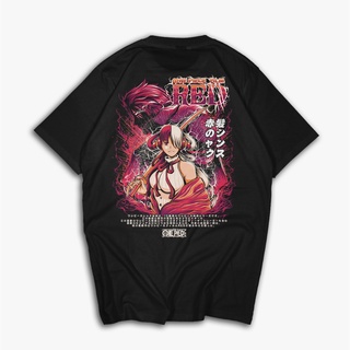 เสื้อยืด พิมพ์ลายการ์ตูนอนิเมะ Uta One Piece สีแดง