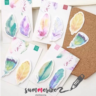 memo notes Post it sticky note pad โพสอิท ใบไม้ สีพาสเทล น่ารัก color leaf 🍂🍃 คั่นหนังสือ กาวในตัว ราคาถูก