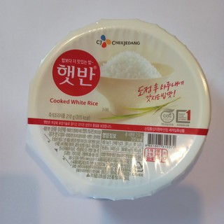 CJ ข้าวขาวสำเร็จรูปเกาหลี 210 กรัม CJ Cooked White Rice Korea Import 210 g.อาหารพร้อมทาน