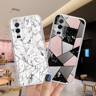 สีสันเรียบง่าย เคส VIVO Y76 Y76s Y74s 5G เคสโทรศัพท์เคสกันกระแทกซิลิโคนใสนุ่มเต็มกล้องปก 301-1