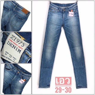 J54&gt;&gt;👖กางเกงยีนส์ผู้หญิง Z1975 : Zara Basic Dept. ขาเดฟผ้ายืด เอว29-30นิ้ว