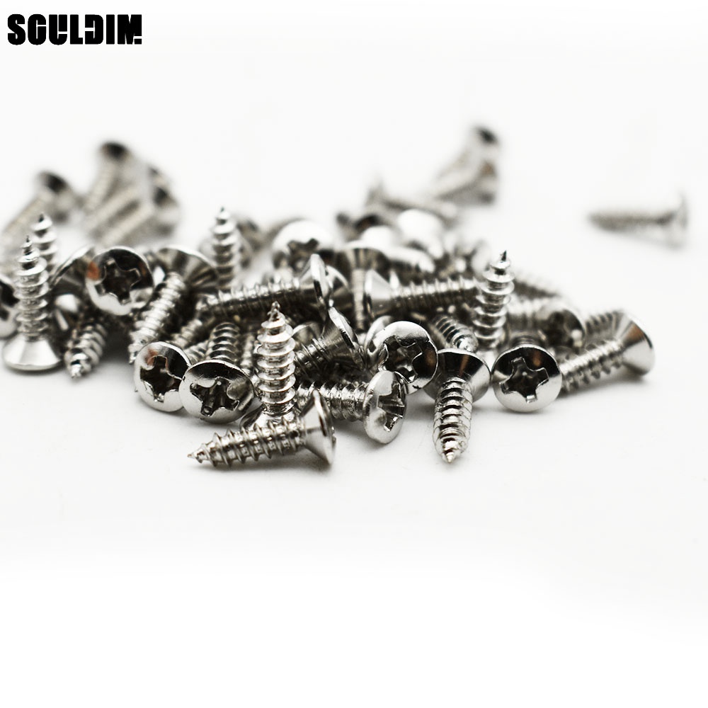 50 ชิ้น/ล็อต 3*12 มม.เบสกีตาร์ Pickguard สกรู Cavity ฝาครอบแจ็คแผ่นสกรูสําหรับกีตาร์ไฟฟ้าเบสชิ้นส่วนอุปกรณ์เสริม GYH