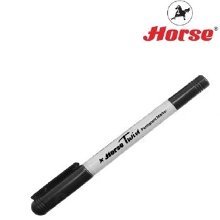 HORSEตราม้า ปากกาเคมี 2หัว หัวกลม 2มม./4มม. H-41 - หลากสี จำนวน 1ด้าม