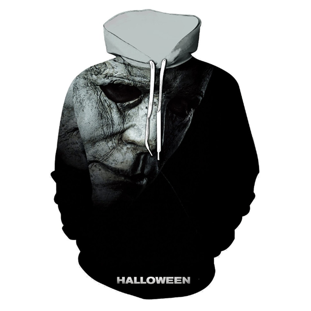 ภาพยนตร์ฮาโลวีน Michael Myers หน้ากาก 3D พิมพ์คอสเพลย์ Hoodie เสื้อกันหนาวผู้ชายผู้หญิง Casual Stree