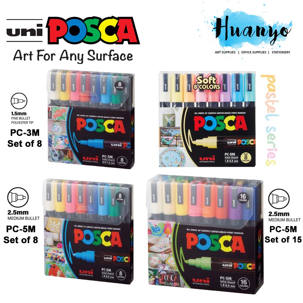 Uni 1pc Paint Markers Plumones Colores Posca PC-1M/3M/5M 예술용품