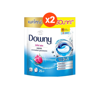 [แพคสุดคุ้ม] Downy ดาวน์นี่ เจลบอลซักผ้า ผลิตภัณฑ์ซักผ้า สูตรเข้มข้น 25 ลูก x2 แพ็ค Laundry Pods Gelball Pack 25 pods x2:ซันไรท์ 628 g 635g