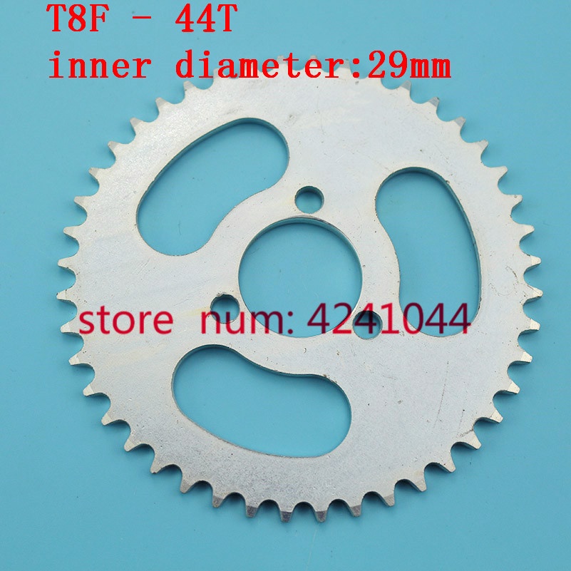 เฟืองโซ่หลัง T8F T8F 44T 29 มม. สีเงิน สําหรับสกูตเตอร์ 43cc 49cc Minimoto