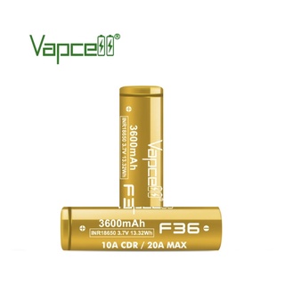 NEW Vapcell F36 INR18650 3600mAh 3.7V 10A/20A ของแท้เช็คโค๊ดได้