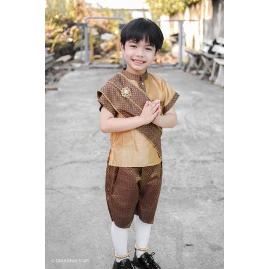 ชุดไทยเด็กทองเอก3ชิ้น