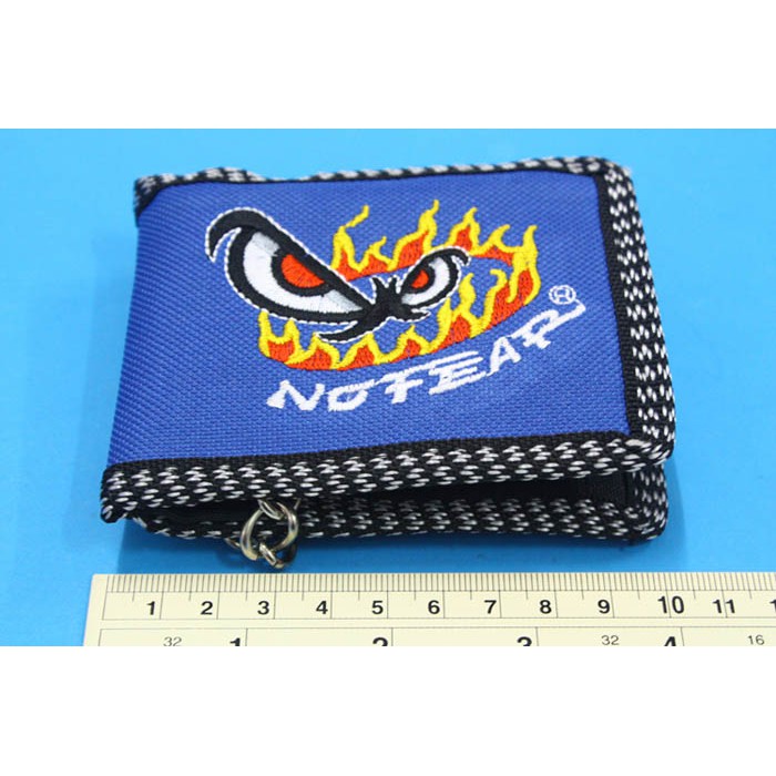 กระเป๋าสตางค์มีโซ่ No Fear ตาไฟ 2 พับ คละสี - เล็ก (6 ชิ้น)