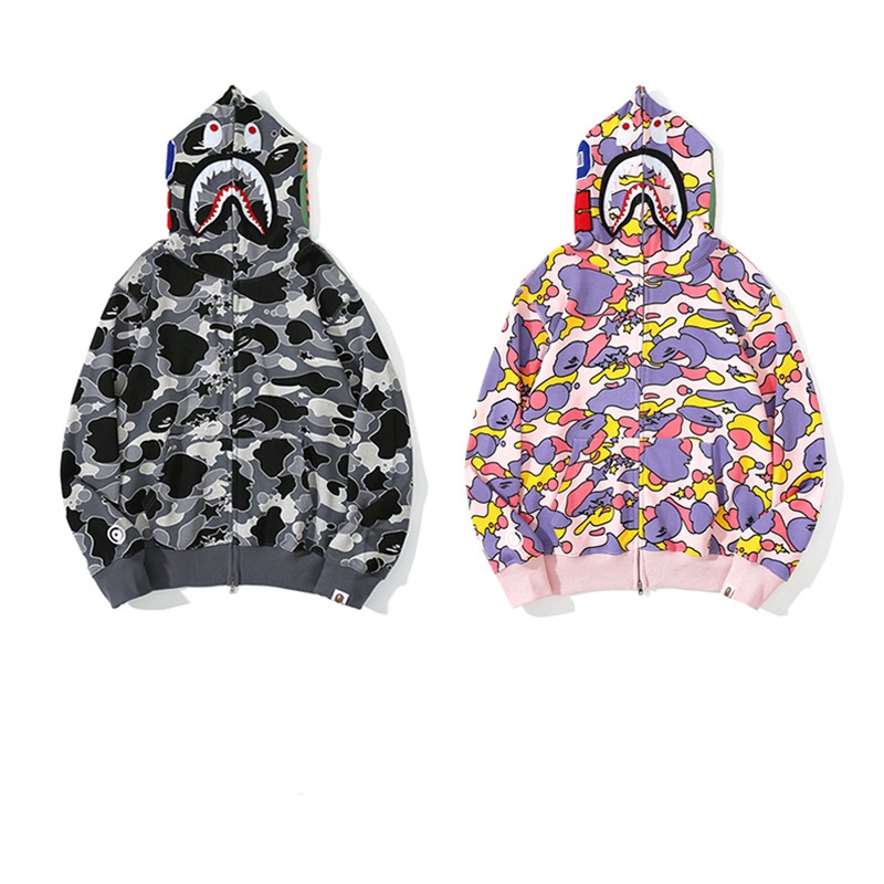 BAPE shark head STA star candy camouflage hoodie