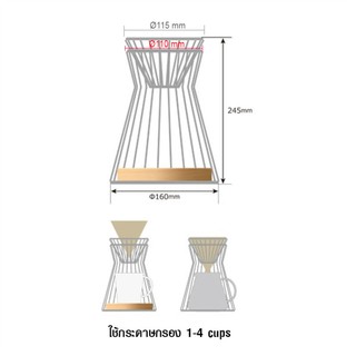 ฐานดริป พร้อม ตะแกรงดริป 1-4 cups 1610-669