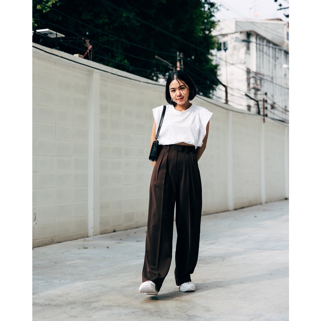 Summerry.official กางเกงขายาว Bonnie : Dark choc