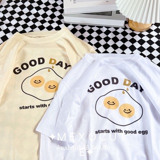 พร้อมส่ง ♡MEXOCUTE เสือยืดผ้าTC ผ้าไม่ยับไม่ต้องรีด |  GOOD DAY EGG