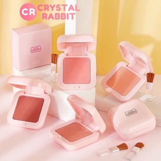 CRYSTAL RABBIT บลัชออนโทนส้ม ชมพูพีช ส้มพีช เนื้อดี สีสวย ติดทน ครีมบลัชออนโมโนโครมไล่โทนสีธรรมชาติ