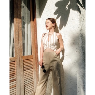 LUSS WHITE BROWN JUMPSUIT