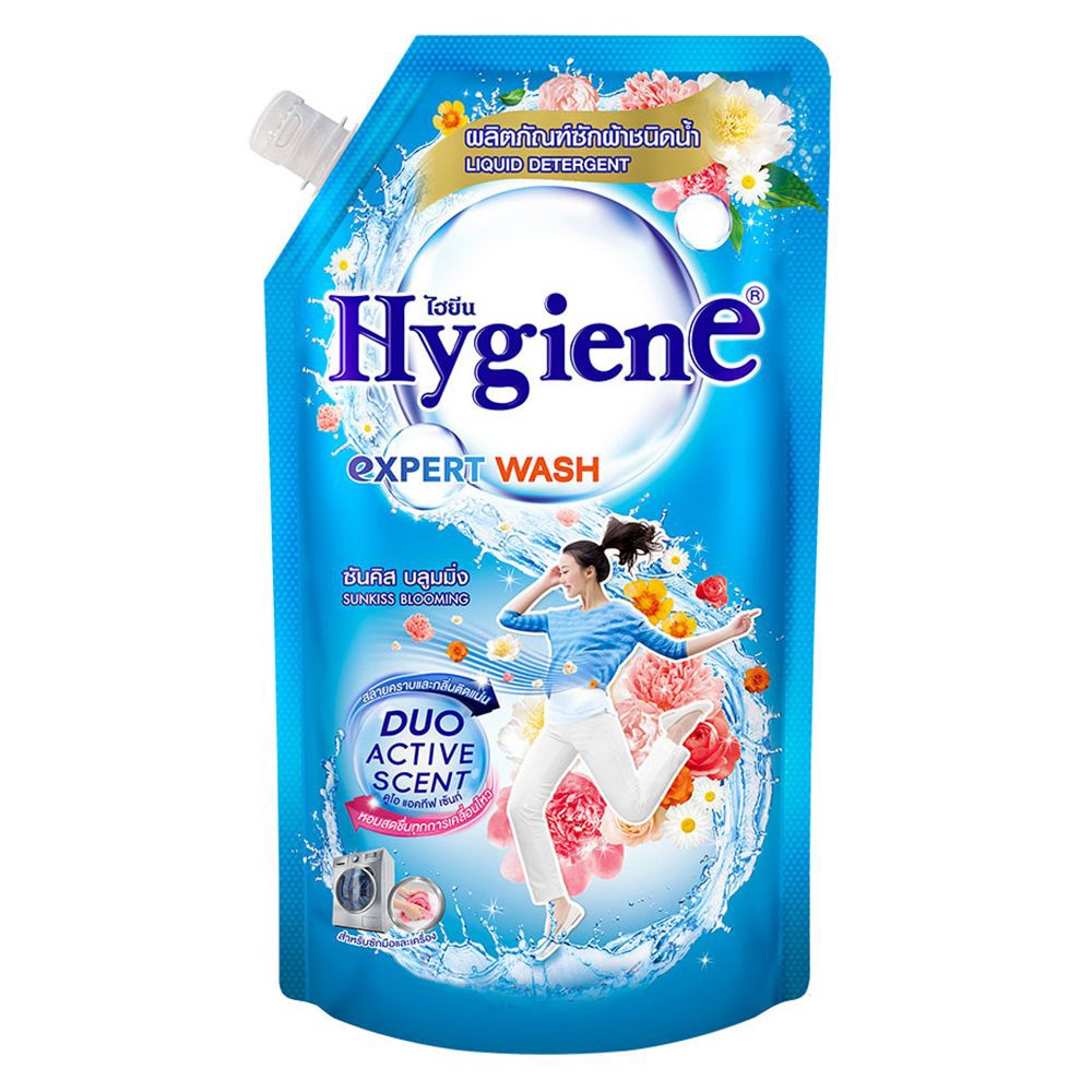 น้ำยา ซักผ้า. ผ้า 600ml ไฮยีน ซันคิส บลูมมิ่ง LIQUID DETERGENT FABRIC
