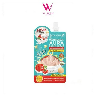 (แบบซอง) Julas Herb Watermelon Aura Bomb Scurb สครับขัดผิวใสแตงโม จุฬาเฮิร์บ วอเตอร์เมลอน ออร่า บอมบ์ สครับ /02224