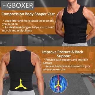 ผู้ชายเข็มขัดกระชับสัดส่วนผ้า Neoprene ซิปเก็บหน้าท้องเสื้อกั๊ก