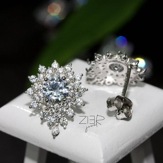 ต่างหูเงินแท้ 925 ประดับพลอยCZ Earring Silver 925 With Cubic Zirconia-(E04180347)