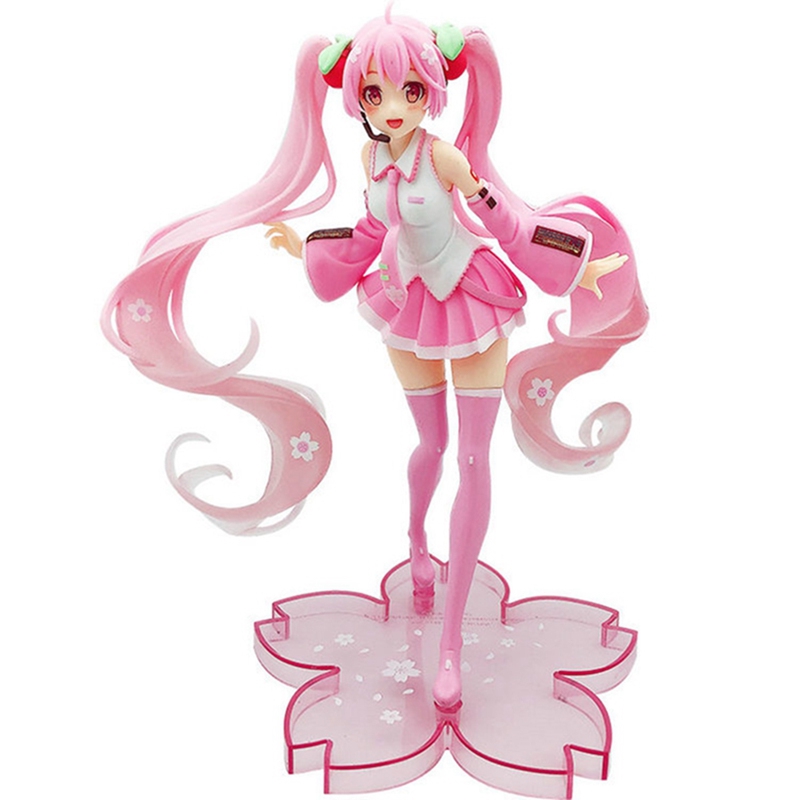 PVCฟิกเกอร์อนิเมะ Hatsune Miku Pink Sakura Miku 20 ซม #0