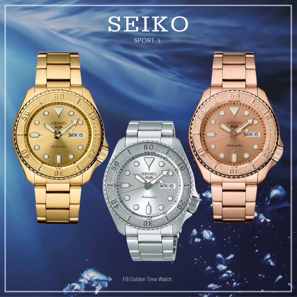 Seiko Sport5 สีทอง ทองชมพู เงิน รุ่น.SRPE71,SRPE72,SRPE74 นาฬิกาข้อมือผู้ชาย