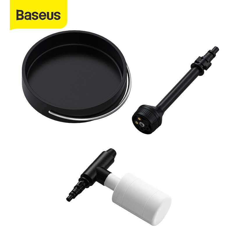 Baseus Car Washer Accessories including a Foam Pot a Five-in-one Nozzle a Folding Bucket for Baseus Electric Car Washer Gun