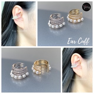 Ear Cuff🌈เพชร&amp;มุก สวยหรู เกี่ยวหู หนีบหู (1 ชิ้น)