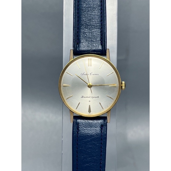 นาฬิกาเก่า นาฬิกาไขลาน นาฬิกาข้อมือโบราณไซโก้ Vintage Seiko Cronos 18K solid gold indices 20 micron EGP