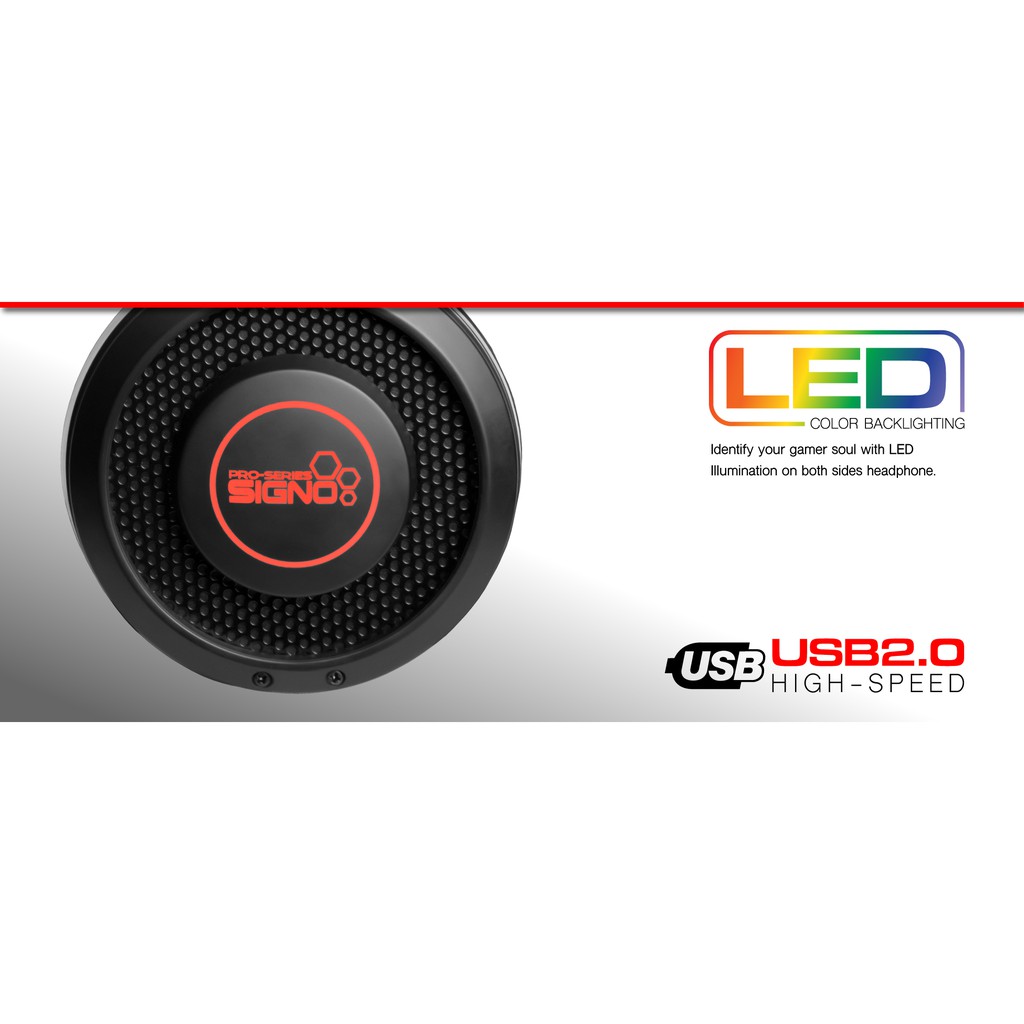 หูฟังเกมมิ่ง SIGNO HP-825 หูฟังคอม Gaming Headset USB เสียง Virtual Surround 7.1 ประกัน 1 ปี