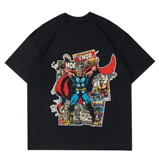 เสื้อยืดสีขาวGILDAN Thor เสื้อยืดแขนสั้น ผ้าฝ้าย พิมพ์ลายการ์ตูนฮีโร่มาร์เวล โอเวอร์ไซซ์ สไตล์วินเทจ 24s 20s 30sS-4XL