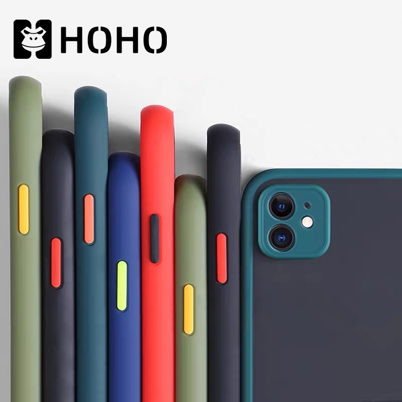 Z🔥HOHOเคสขอบสีหลังขุ่นสำหรับไอโฟน ใช้สำหรับ iPhone X XS XR Xs Max TPU Case เคสใช้สำหรับไอโฟน เคสหลังด้านขอบสี ซิลิโคน