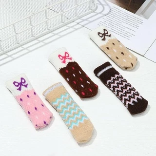 ENCHZO 4 ชิ้น/เซ็ตเก้าอี้ถุงเท้าน่ารักตัวป้องกันพื้นป้องกันเสียงรบกวนกันลื่นป้องกัน