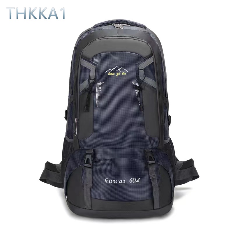 THKK--60L กระเป๋าใส่อุปกรณ์ปีนเขากลางแจ้งความจุขนาดใหญ่ เหมาะสำหรับการเดินทางทุกประเภท กันน้ำและทนต่อการสึกหรอ มี 6 สีให