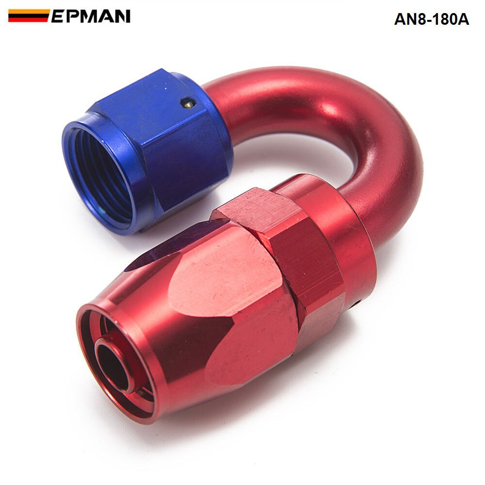 FITTING BRAIDED HOSE AN8 ALUMINIUM 180 องศา